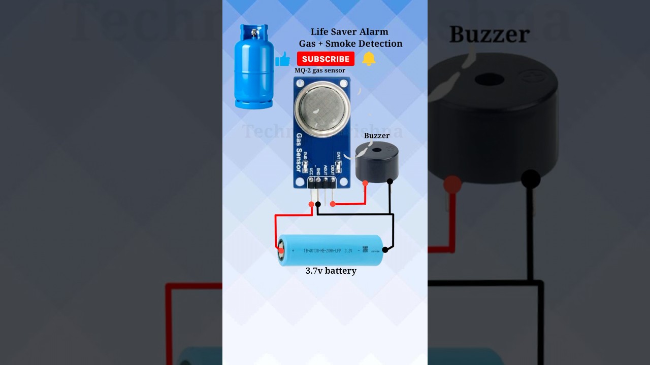 gas leak detection alarm | electronics circuit #shorts #gas #lpg #sensor