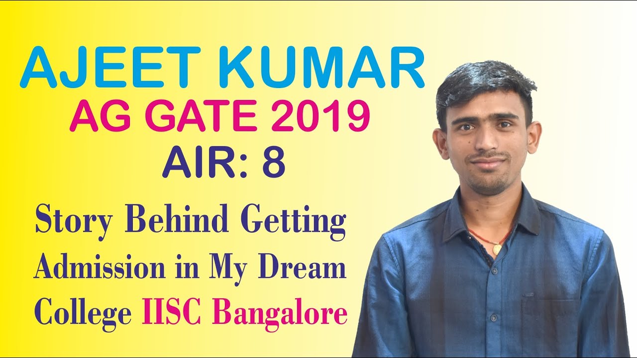 Trans Easy Agriculture GATE Topper, Ajeet Kumar : AIR 8 Speech about GATE