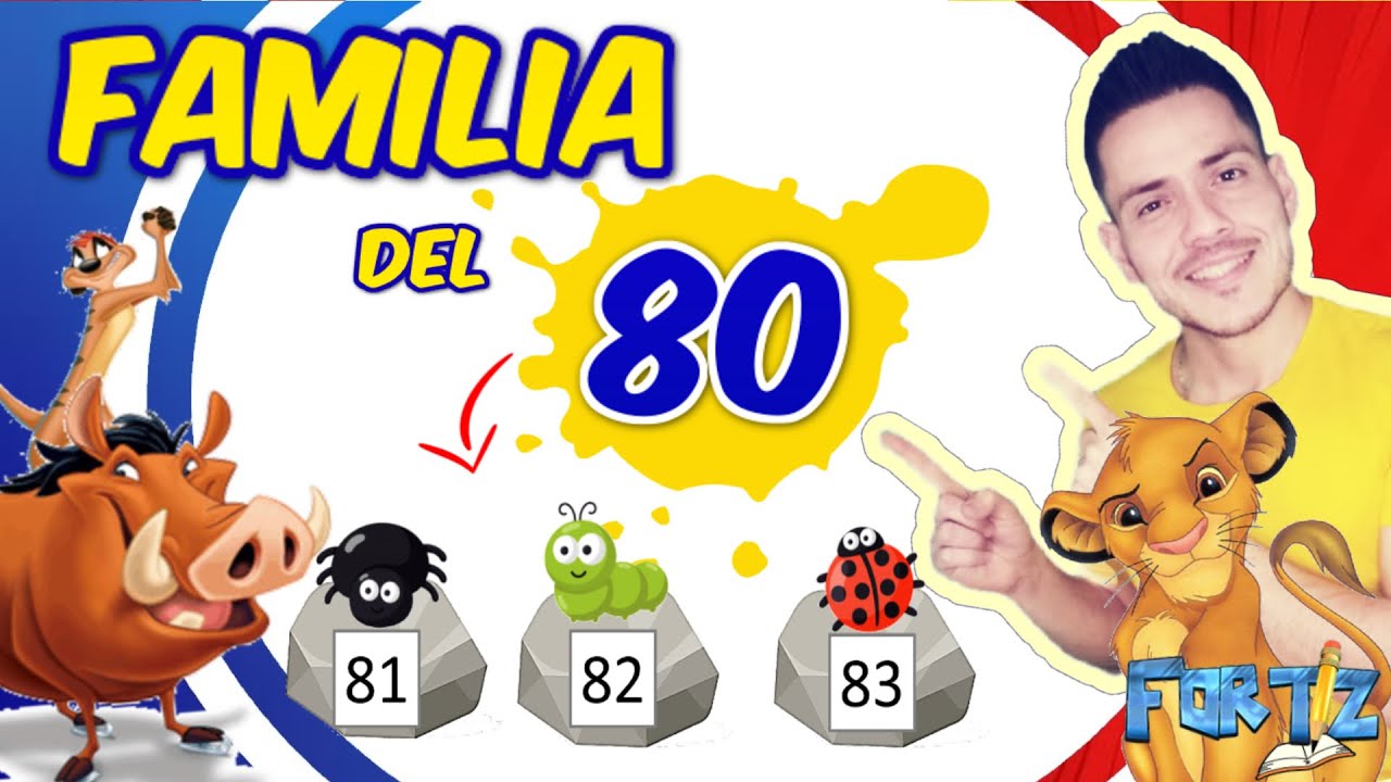 FAMILIA DEL 80 PARA NI&Ntilde;OS |  &iquest;C&oacute;mo aprender los N&Uacute;MEROS DEL 80 AL 89?