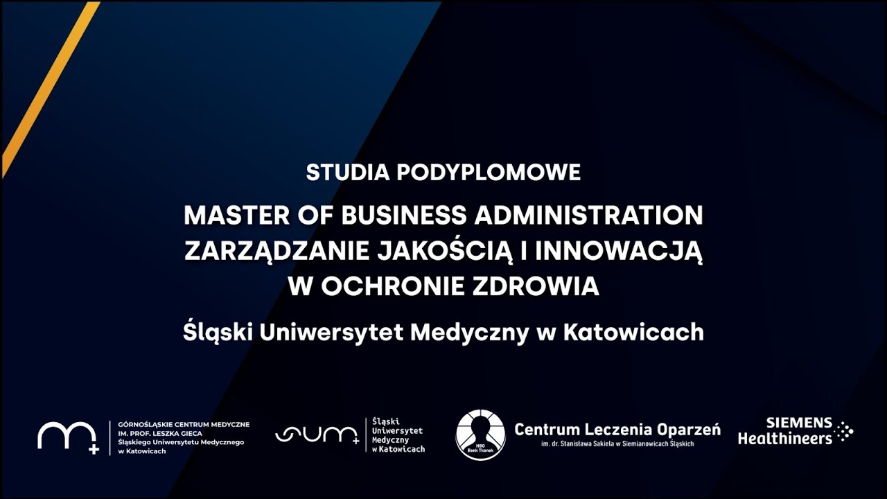 Studia podyplomowe: MBA zarządzanie jakością i innowacją w ochronie zdrowia