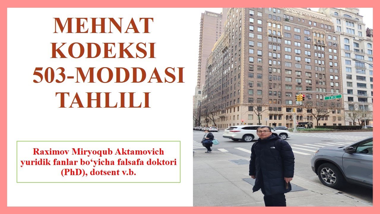 Mehnat kodeksining 503-moddasi tahlili