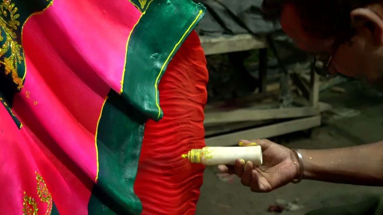 Kali Potima Saree painting Idol Murti 2025.কালি প্রতিমার শাড়ি প্রিন্টিং