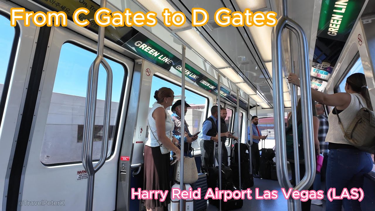 Taking airport tram from C Gates to D Gates at Harry Reid Airport (LAS) in Las Vegas