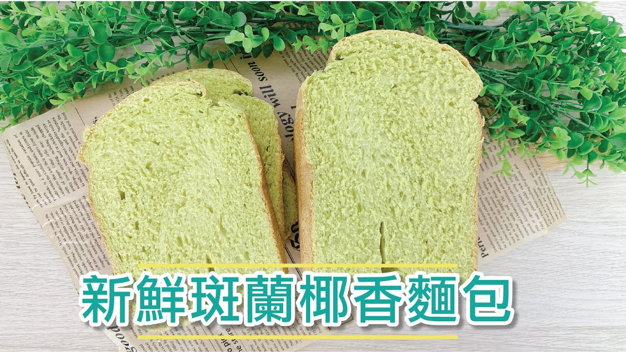 【新鮮斑蘭椰香麵包】10000訂閱達成 | 斑蘭吐司食譜 | Pandan Bread | 麵包機簡易製作麵包 | Panasonic麵包機 | SD-P104