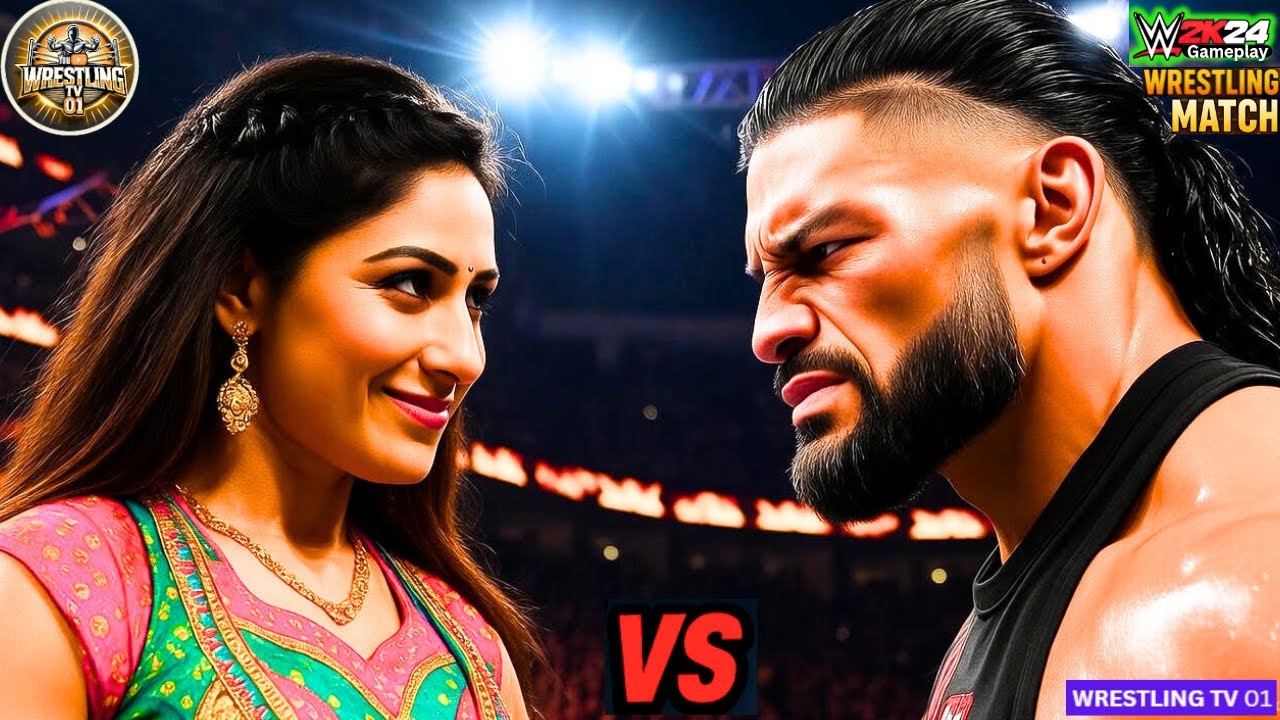 🔥 WWE 2K24 – Роман Рейнс против Айшварии Сен 🇮🇳 🎮 Межгендерный геймплей рестлинга 💥 4 октября 202...