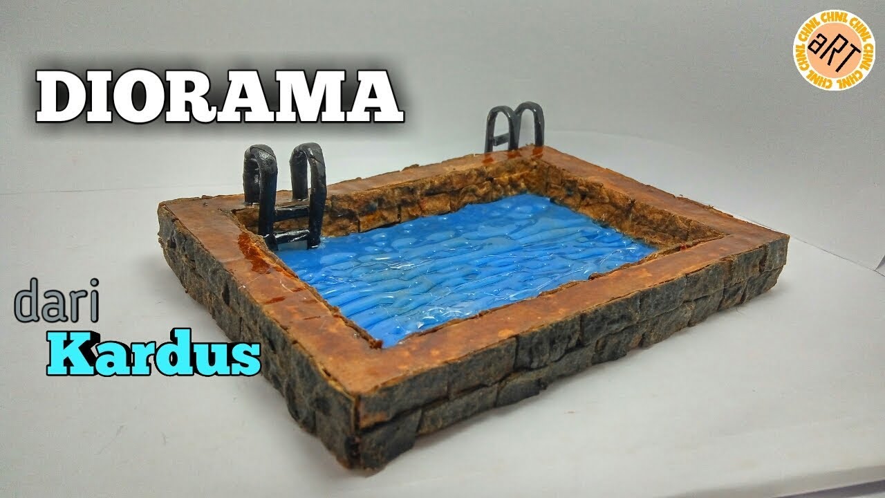 Keren !! Membuat Diorama kolam renang mini dari kardus