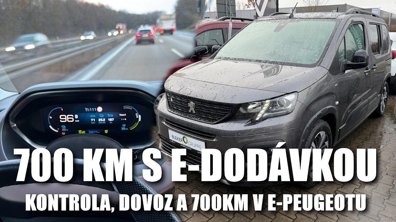700 km zimní horor s Peugeot e-Rifter! Nabíjení každých 100 km + FSD, Grok a M2