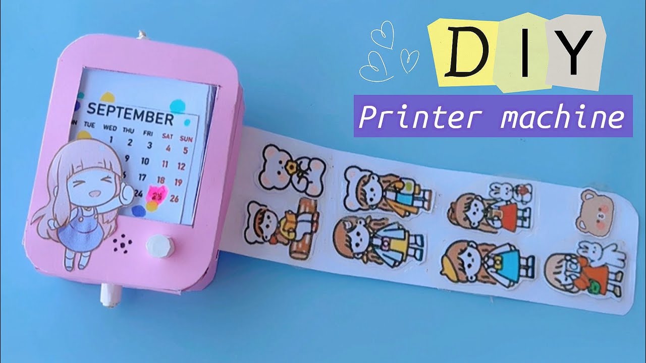 handmade sticker printer machine /how to make printer machine /handmade kawaii sticker /diy notebook