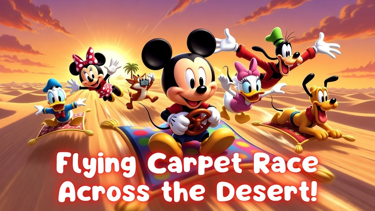 Mickey Mouse & Friends: Epic Flying Carpet Race Across the Desert! 🏜️🚀