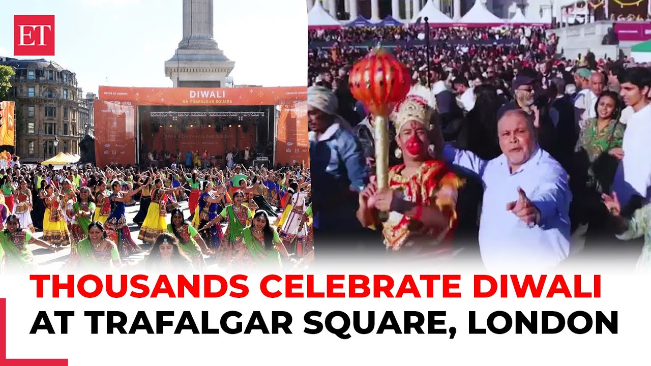 Diwali in Trafalgar Square: London celebrates festival of lights with thousands from across cultures