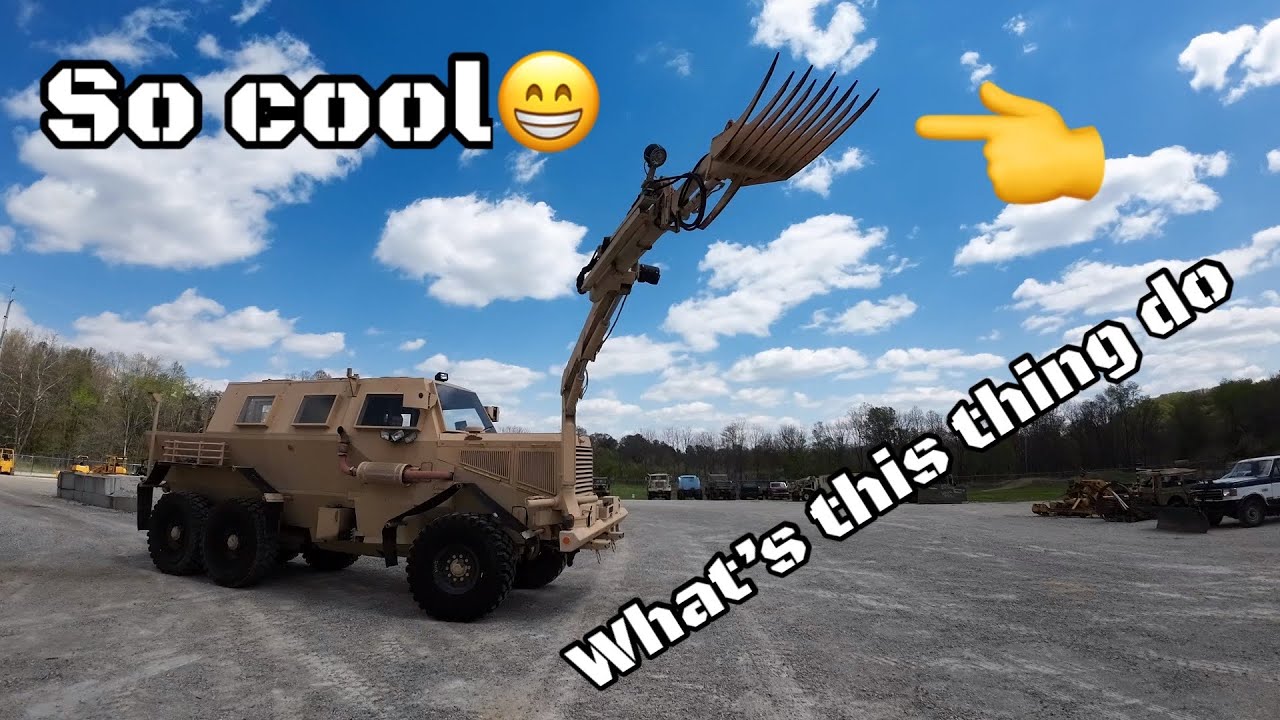 Very rare in public Buffalo Mrap training vehicle to dig up improvised explosive devices