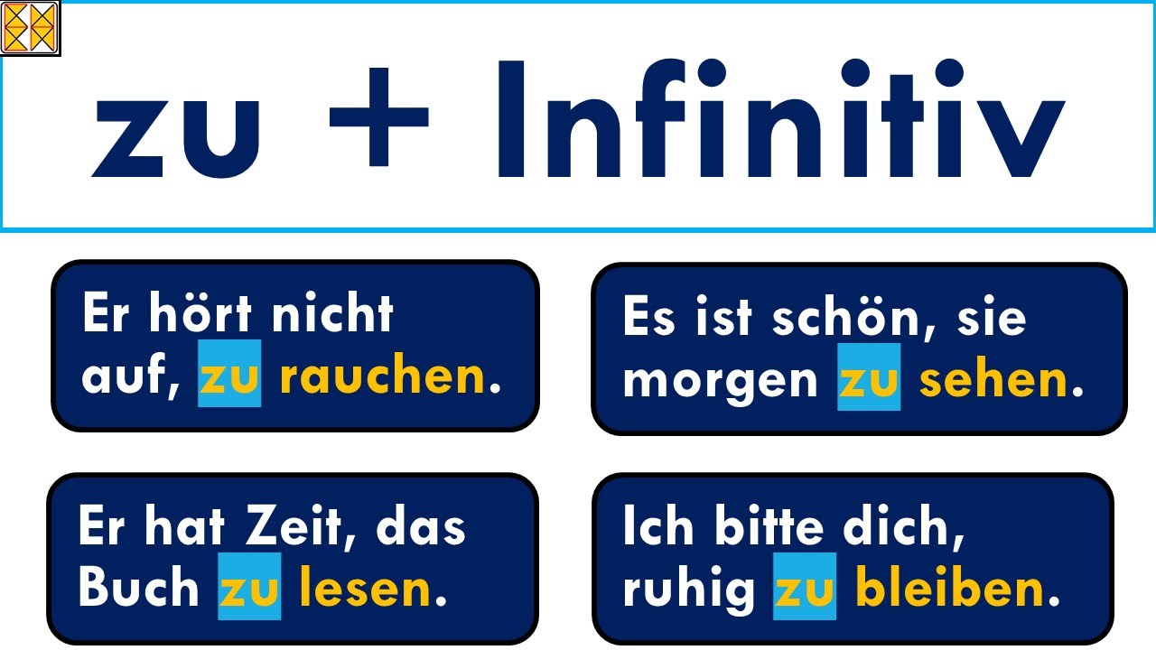 Zu + Infinitiv | Infinitivkonstruktion mit zu | Theorie und viel Praxis