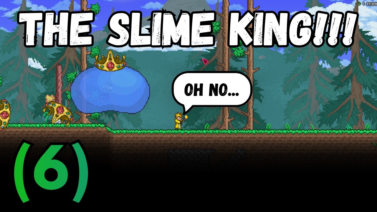 Defeating the Slime King! Terraria (6)