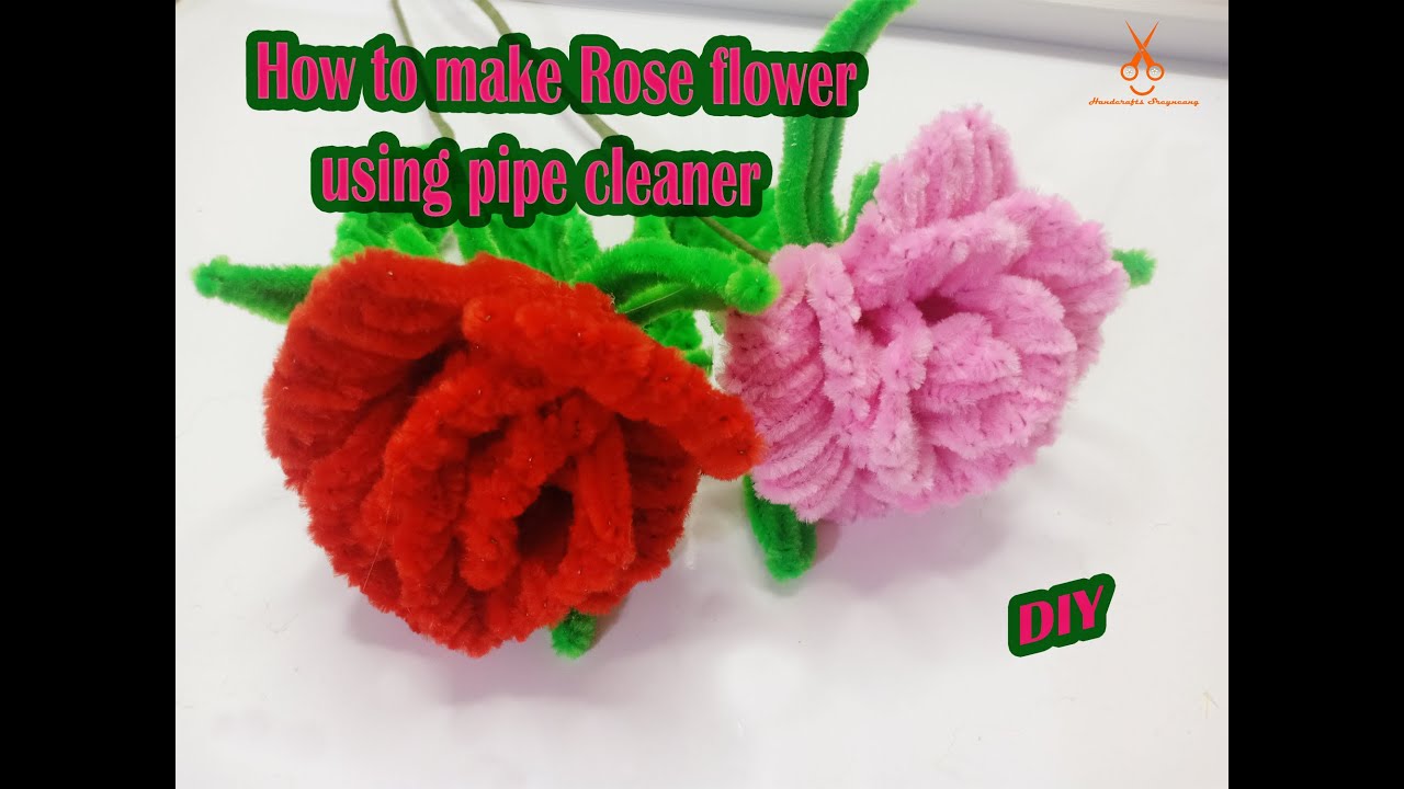 DIY | How to make Rose flower | Rose flower using pipe cleaner by Handcraft Sreyneang
