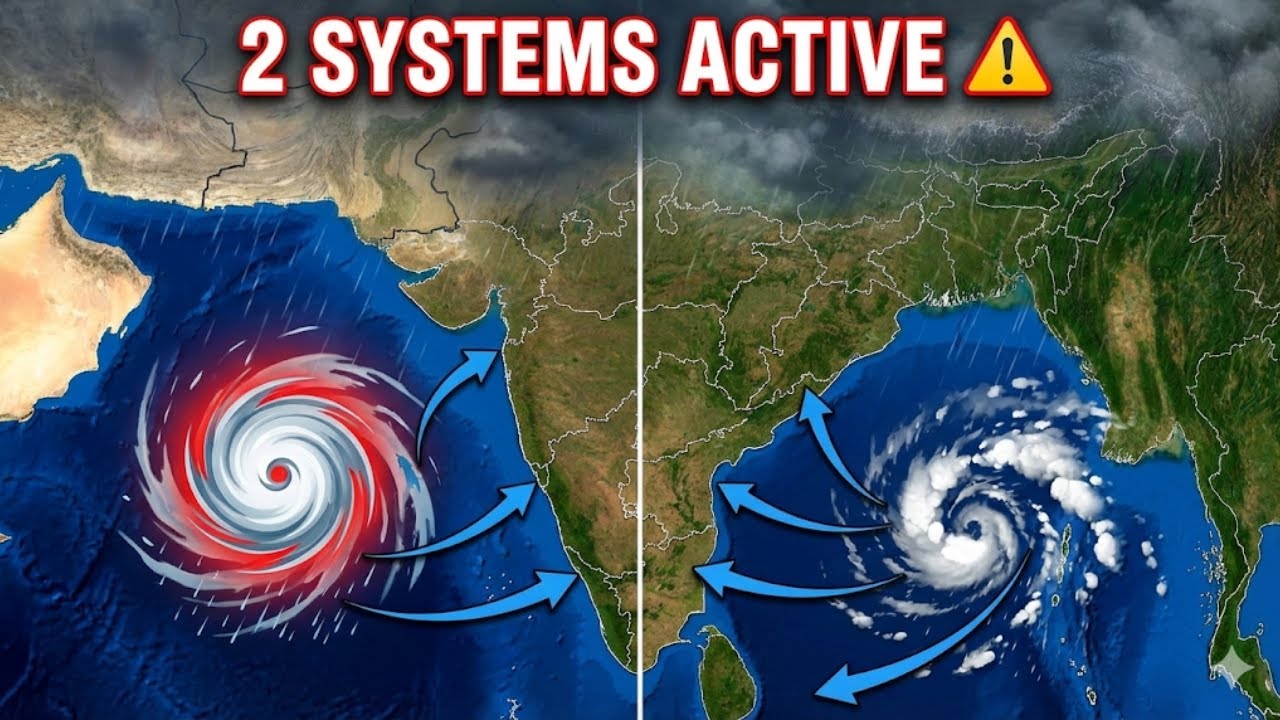 2 Cyclone Systems Active ⚠️ | Mumbai–Kerala Rain Alert | Weather Update 2025