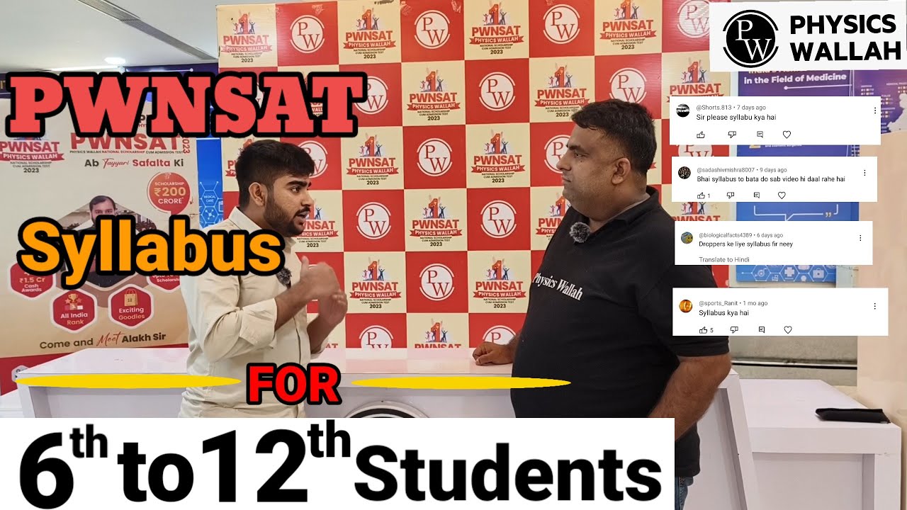 PWNSAT SYLLABUS for Class 6th to 12th Students 
