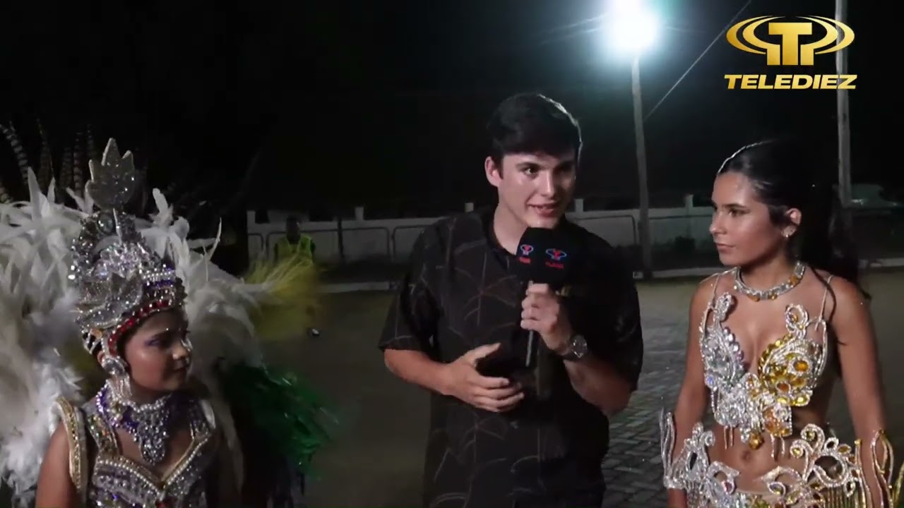 La madrinita y la bastonera de Linda Flor estuvieron en el estudio de Telediez