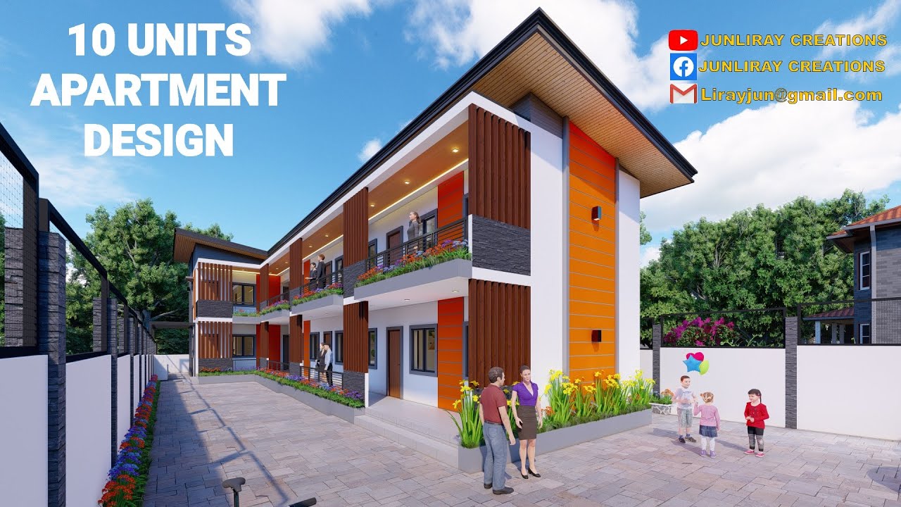 SIMPLE TWO STOREY APARTMENT WITH 10 UNITS SPACE | By : junliray creations