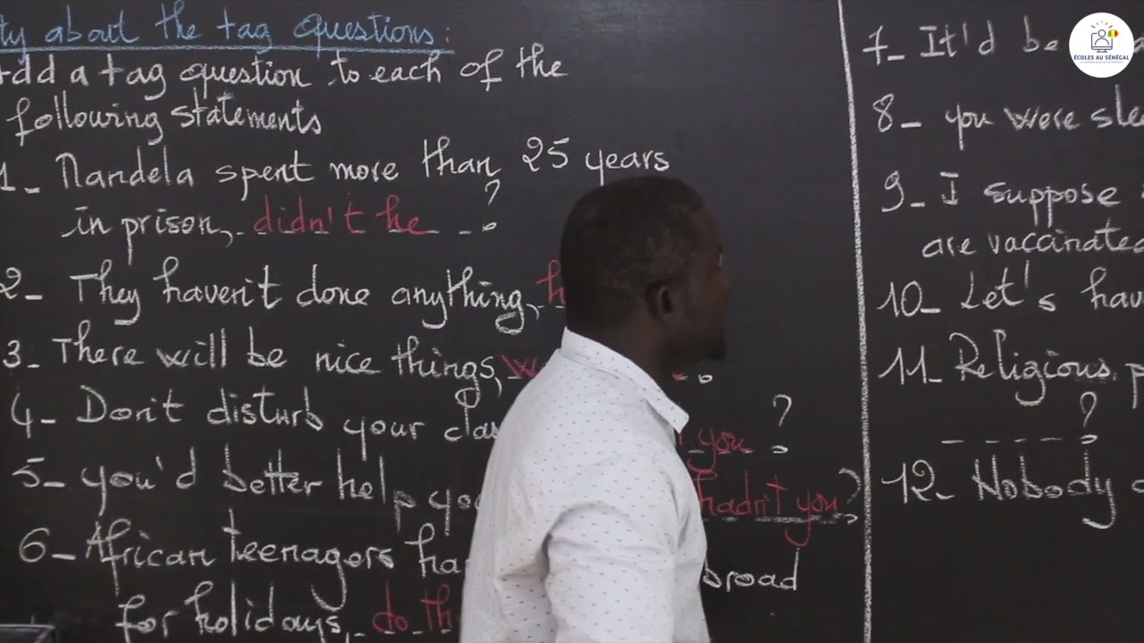 Exercices - Première - Anglais : Revision / Activity about the tag questions / Mr Soumaré