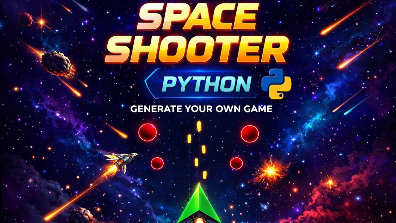 Create your own SPACE SHOOTER GAME using python 