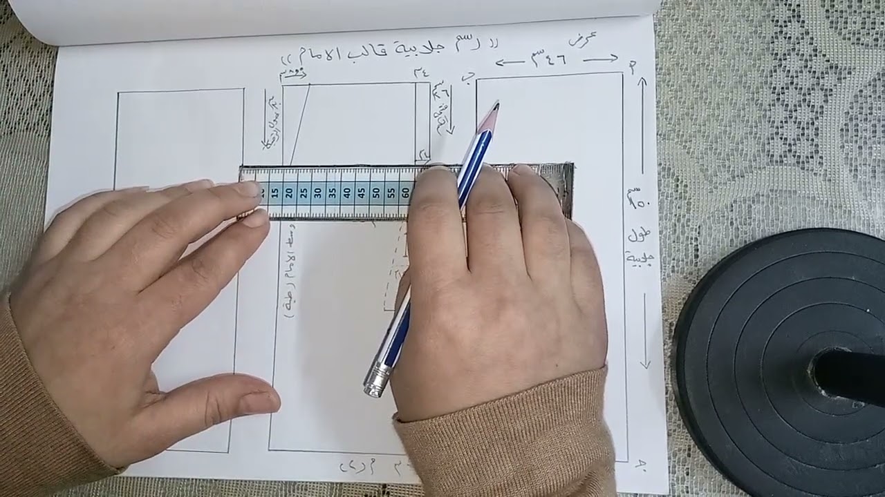 رسم الجلابيه .قالب الامام بابسط واسهل خطوات