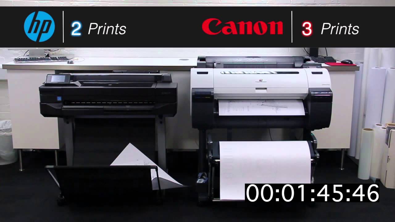 Canon iPF670 vs HP DJT520 Head To Head Comparison