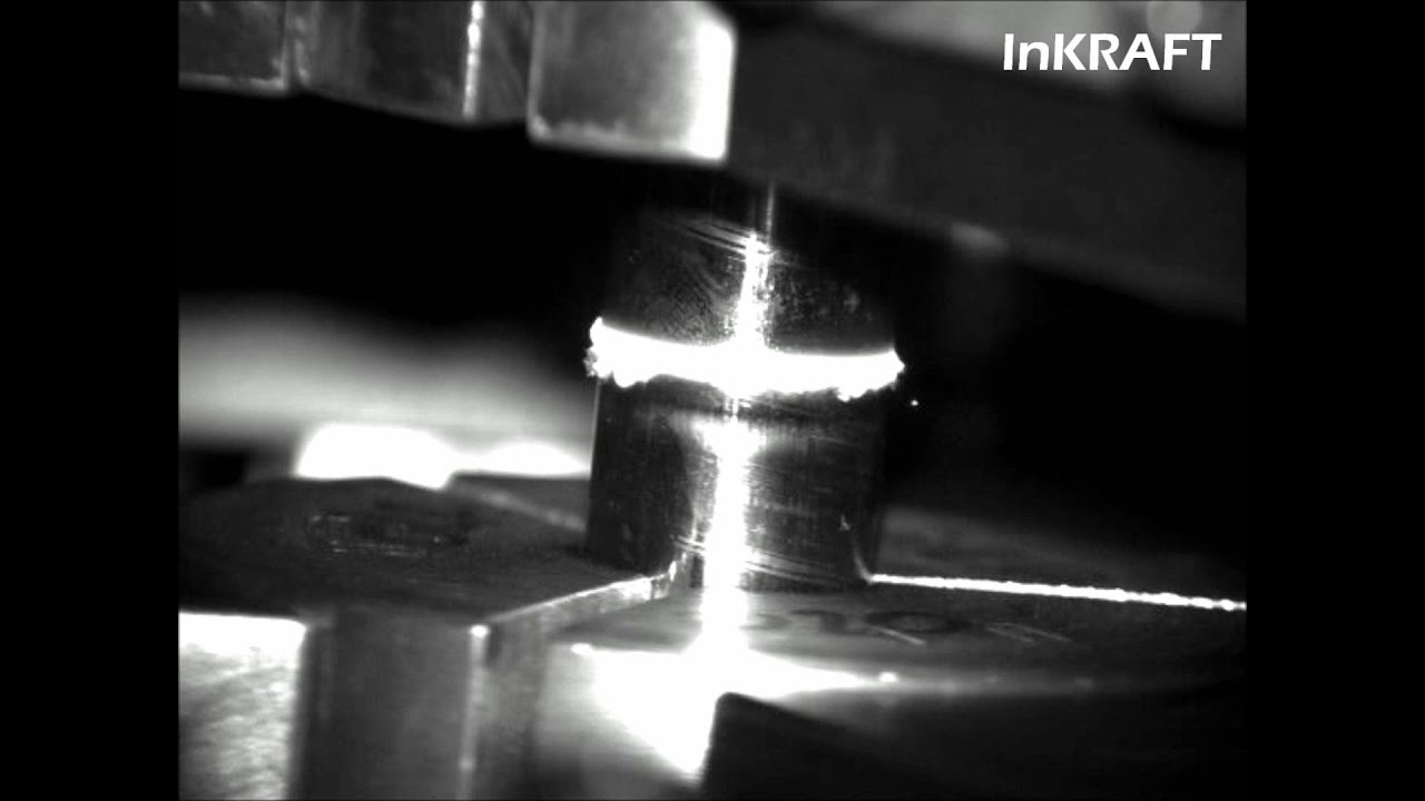 High Speed Aufnahme einer Reibschweißung ( friction welding , Reibschweißen ).wmv