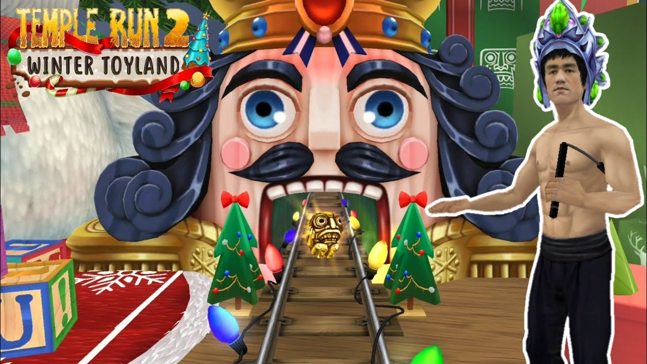 Bruce Lee Running in Winter Toyland Christmas  Map Temple Run 2 YaHruDv