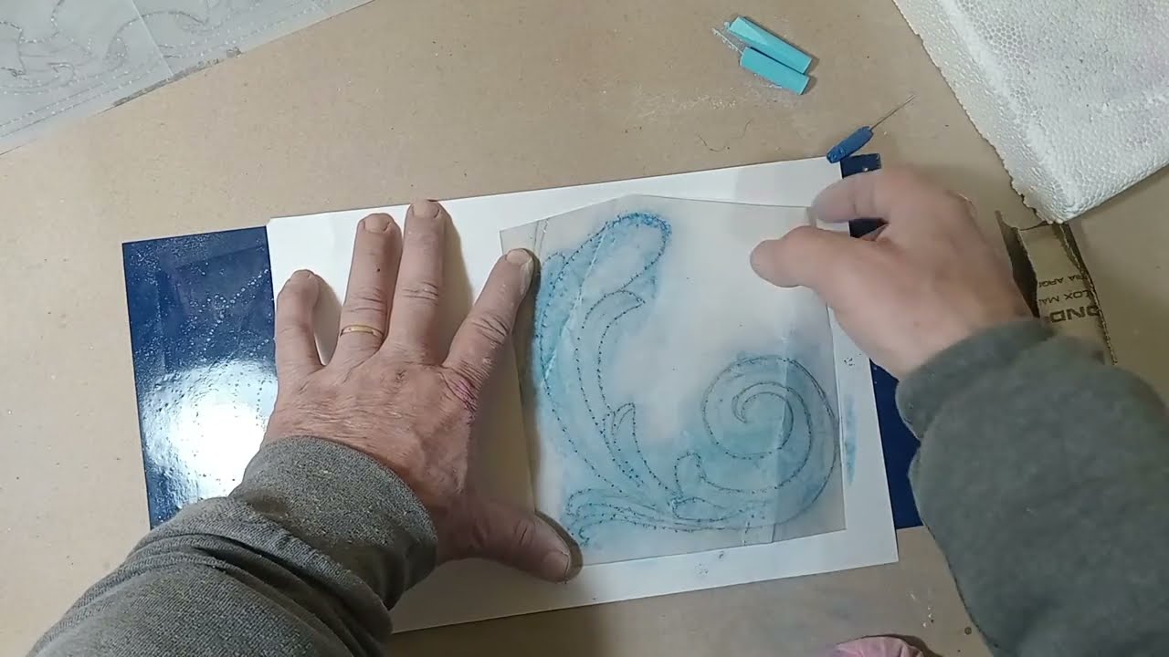 perforado y espulvero para traspasar dibujos en fileteado porteño