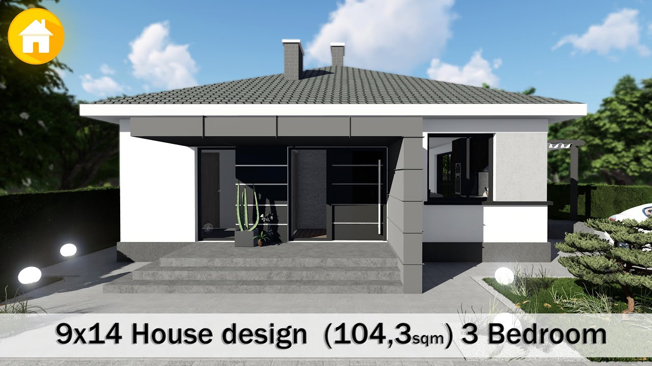 (9x14 Meters) Small house design  idea I House Design I 3 Bedrooms