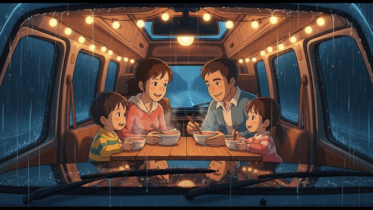 Lanterns in the Rainy Alley  Ghibli-Style Video