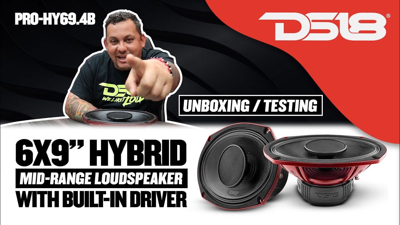 DS18 PRO 6x9-дюймовый гибридный среднечастотный громкоговоритель со встроенным драйвером, 250 Вт ...