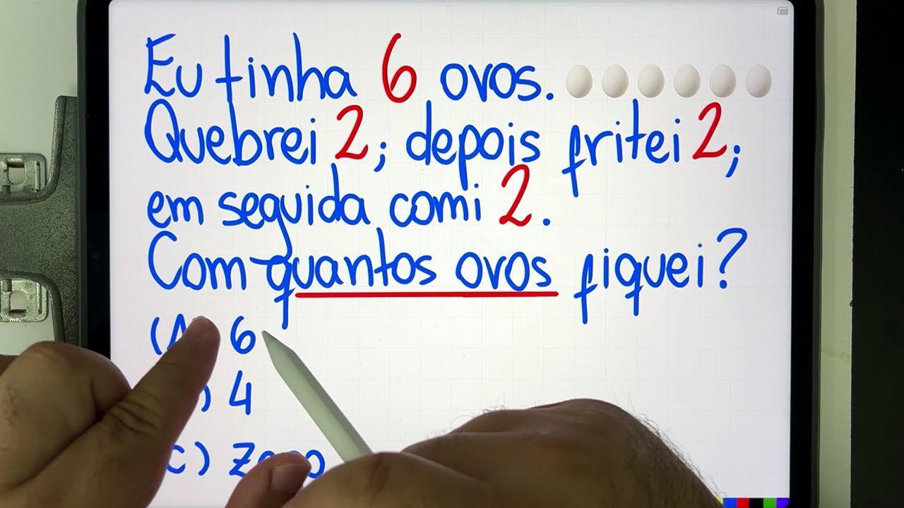 🥚 Quantos ovos? Eu tinha 6 ovos; quebrei 2; fritei 2; comi 2 🤯 Problema de matemática bugante!