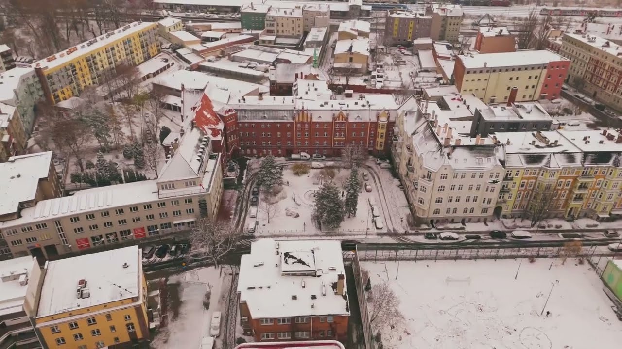Pierwszy śnieg - Racib&oacute;rz (DJI Air3 4K)