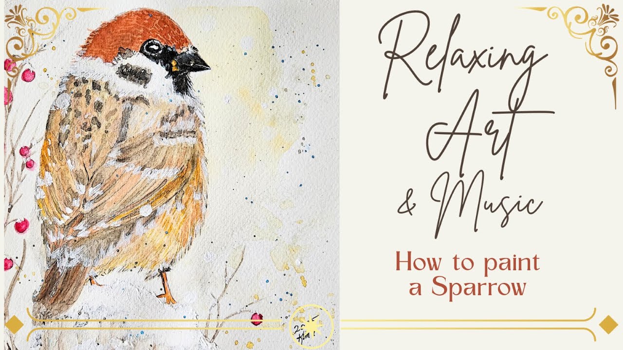 How to Paint a Sparrow Beginner Gouache ♥ Blue Sky Paintbrush | Longform January 2026 #painting