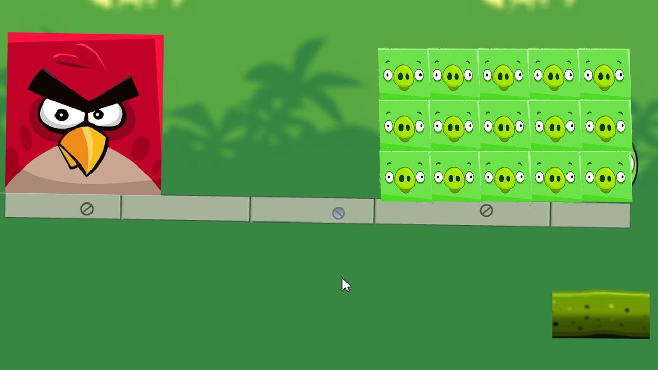Angry Birds Kick Piggies - GIANT SQUARE BIRD KICK ALL TINY SQUARE PIGGIES!