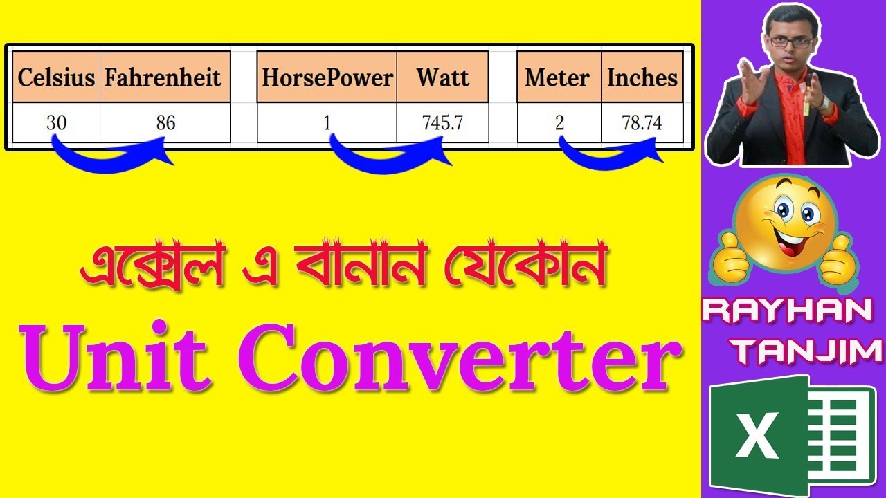 Unit Converter in Excel || Convert Function || MS Excel Tutorial Bangla