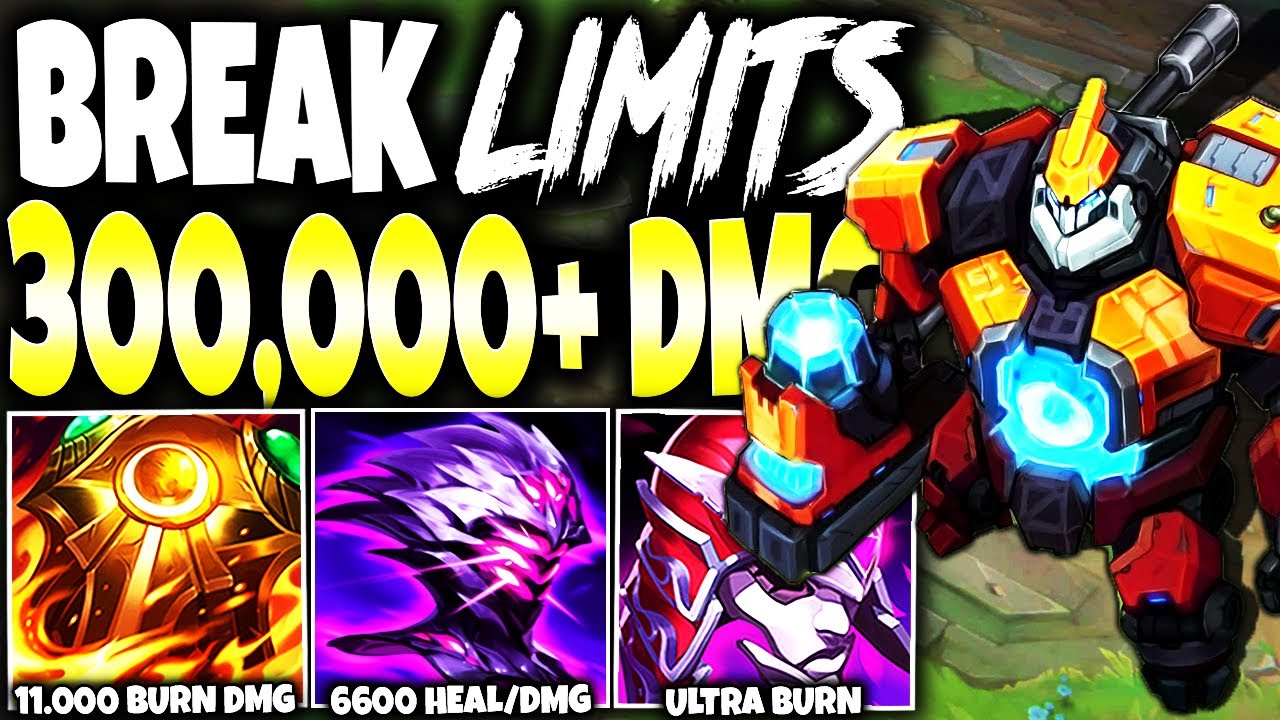 Literally Limit BREAKING of Immortal Sion Build ~ Burn, Heals & 300.000 DAMAGE 💀 - League of Legends