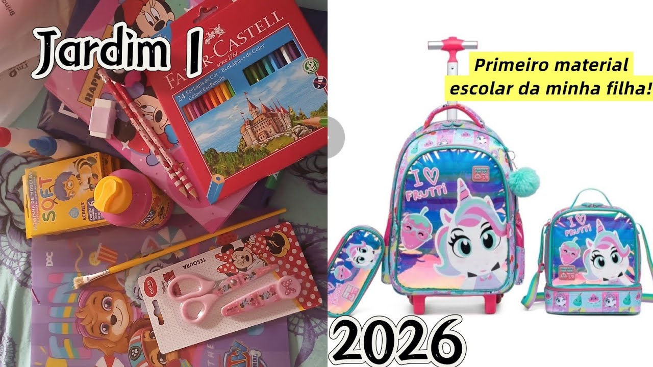 Material escolar de 2026! Primeiro material escolar da minha filha! Jardim 1!