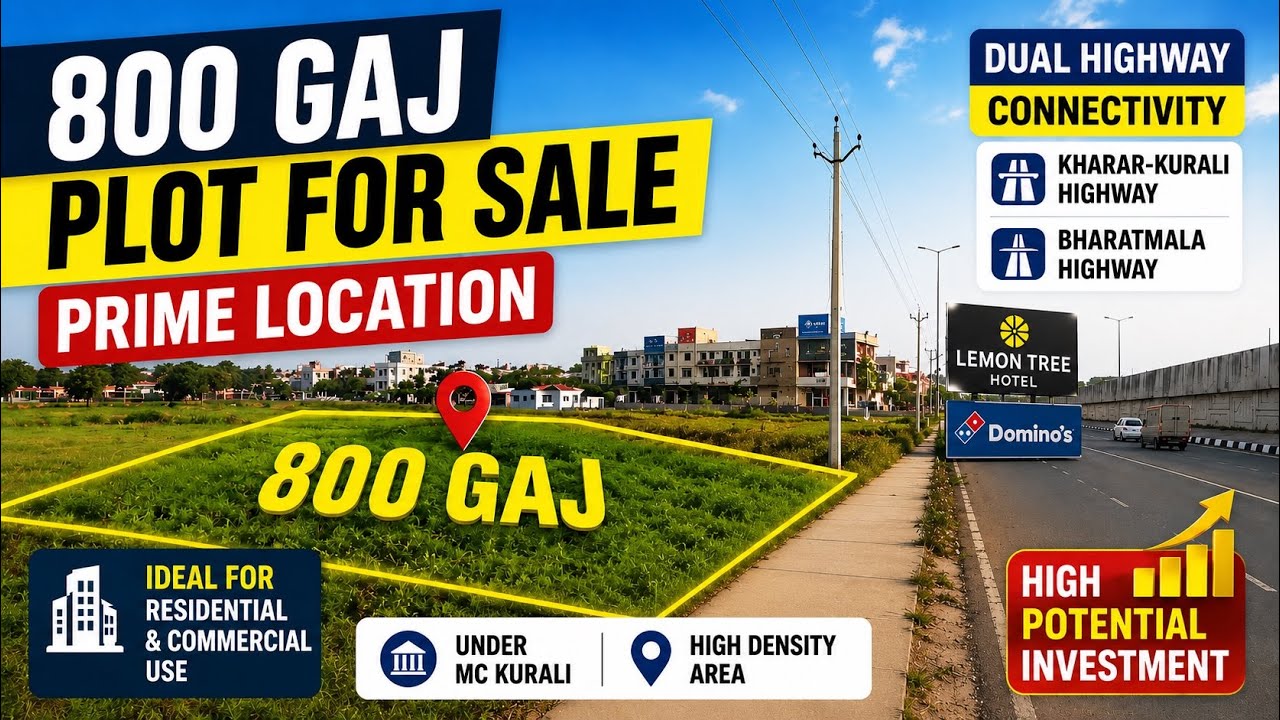 800 Gaj Highway Facing Plot for Sale | Kharar-Kurali Highway | Prime Commercial Location