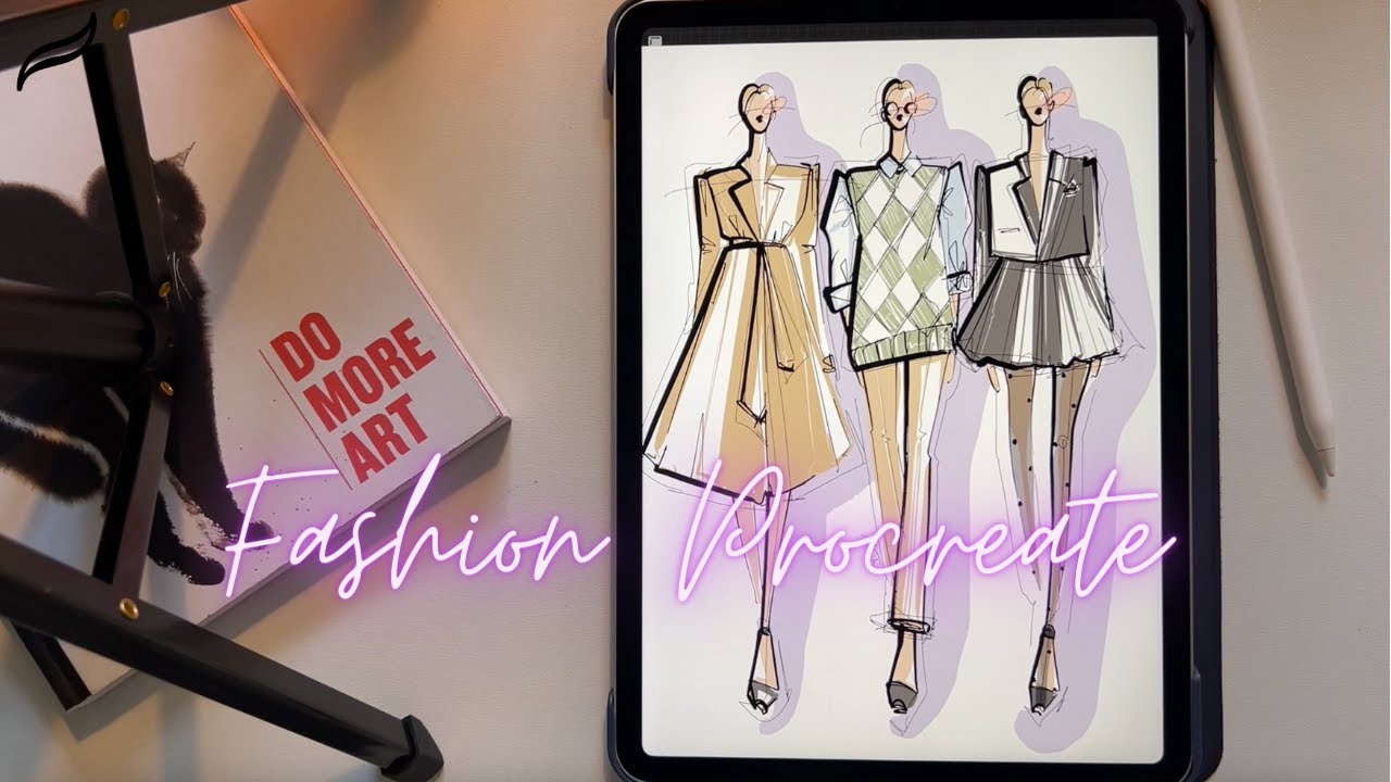 FASHION ILLUSTRATION IN PROCREATE / Digital fashion art tutorial for designers sketching on iPad Pro