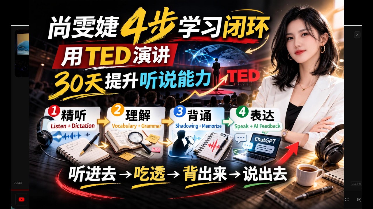 我研究尚雯婕3天，尚雯婕「4步閉環法」完整公開，終於看懂她為什麼能學會2種語言