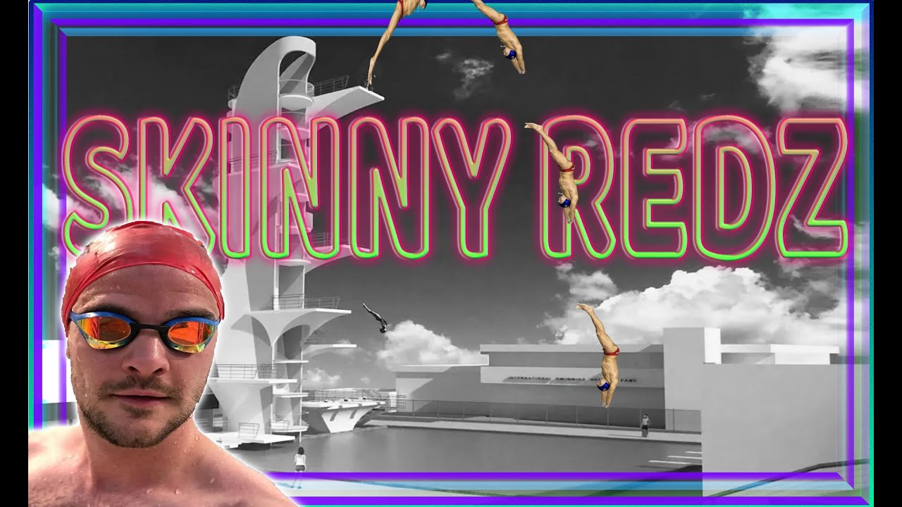 Man in Skinny Red Speedo jumps off high dive for first time