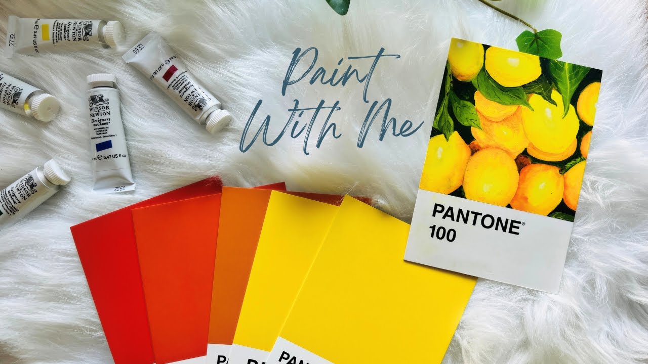 Paint with me! 🍋 Gouache - Pantone Postcard Challenge!