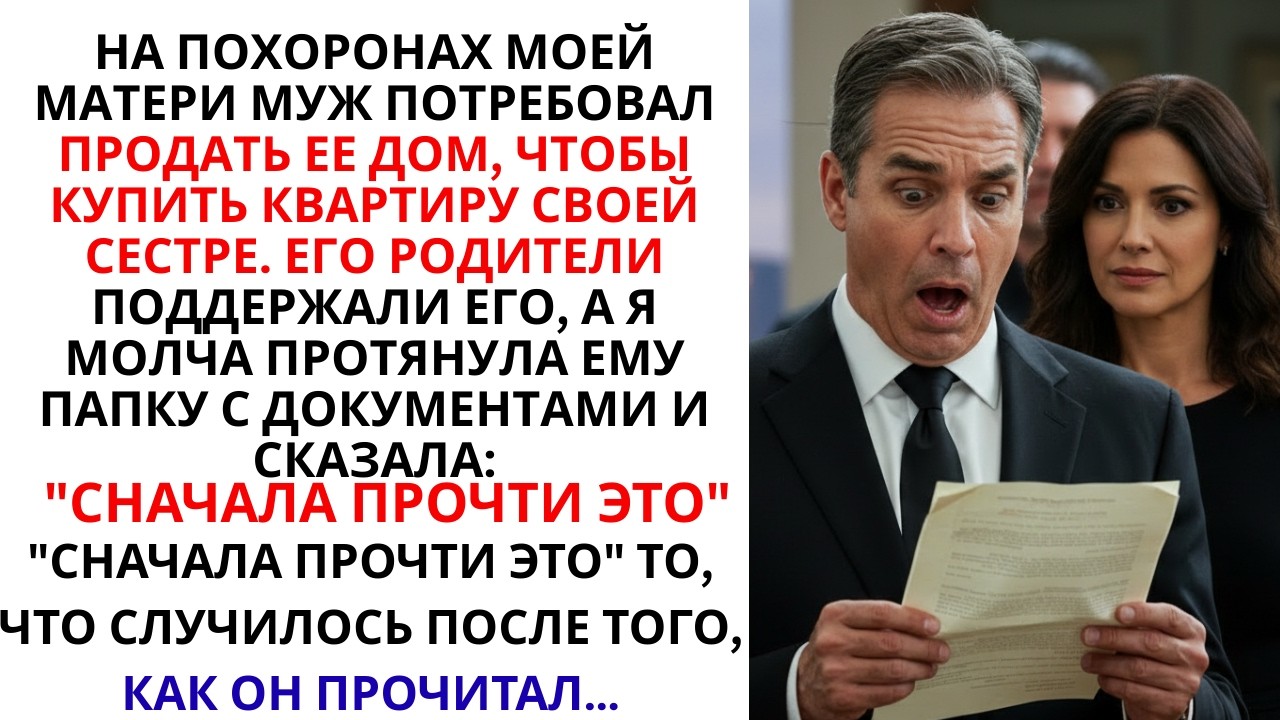 На похоронах матери муж потребовал продать её дом, чтобы оплатить квартиру сестре. Но я…