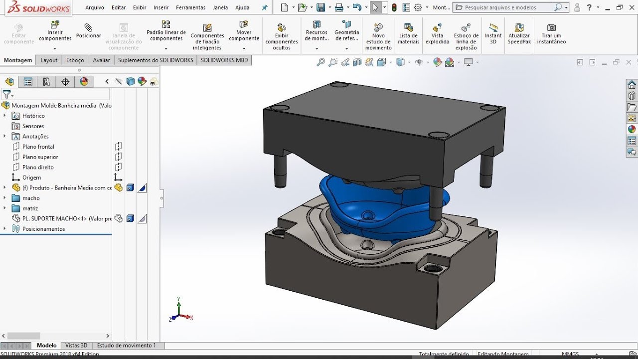 EXTRAINDO MACHO CAVIDADE | SOLIDWORKS
