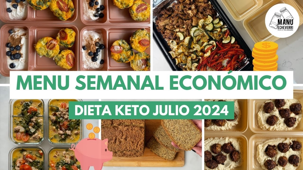 🥳MENU SEMANAL ECONÓMICO DIETA KETO JULIO 2024 | MEAL PREP RECETAS KETO 1 SEMANA | Manu Echeverri