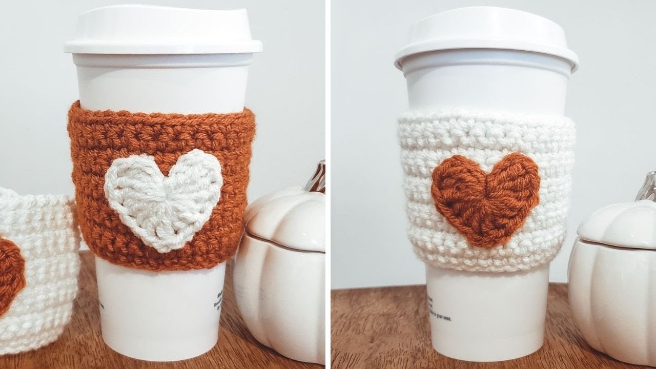 Crochet Heart Cozy | Valentine's Day Crochet Pattern (Cup Cozy / Coffee Sleeve)
