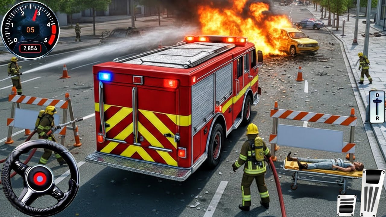 New Firefighter Simulator 2026 - Fire Truck Ambulance Driving Game - Android Gameplay