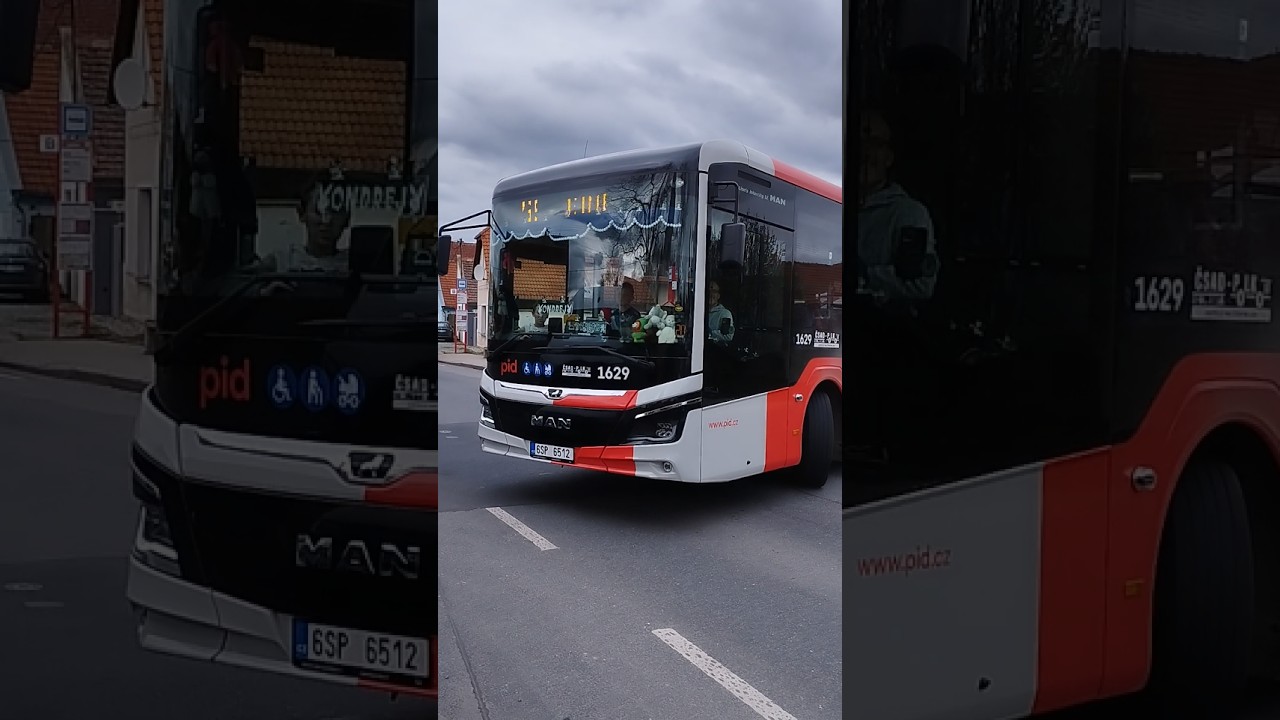 odjezd MAN Lion's Intercity LE 12 na lince 765 ze zastávky Sibřina ev.č 1629 v novém PID nátěru